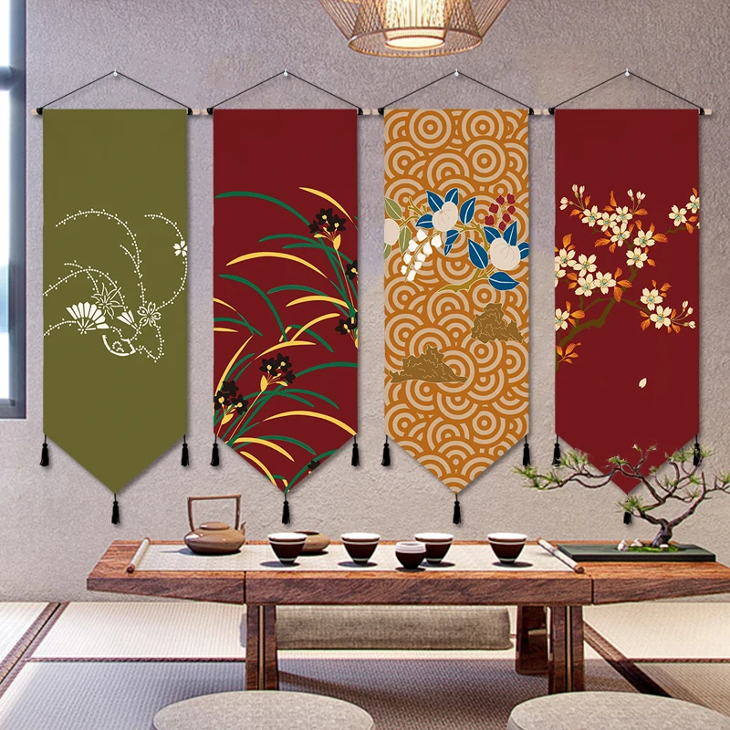 Japanese Living Lifestyle - Styl japoński Dekoracyjna wisząca tkanina Tło